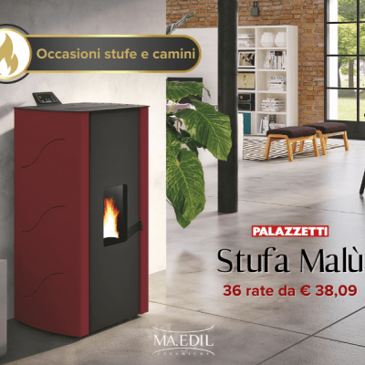 Stufa a pellet aria Malù 8,14 kw Palazzetti New